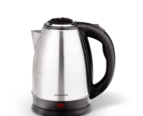 Crompton Insta Delight 1.8L SS Electric Kettle with Auto shut-off | Dry Boil Protection | 1500 W | Boil water - Make tea, coffee, soup, instant noodles, etc.